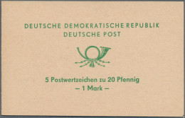 DDR - Markenheftchen: 1972/73, Sondermarkenheftchen "Posthorn 5 X 20 Pf Mit MiNr - Cuadernillos