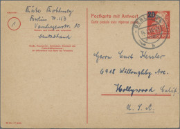 DDR - Ganzsachen: 1952, Doppelkarte 20 Auf 30 Pfg. Engels Gebraucht Mit Viel Tex - Autres & Non Classés