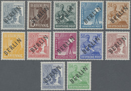 Berlin: 1948, 12 Pf - 84 Pf Schwarzaufdruck, Zwölf Postfrische Werte Jeweils Mit - Unused Stamps