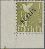 Berlin: 1948, 1 M Schwarzaufdruck, Eckrandstück Aus Der Linken Unteren Bogenecke - Nuevos