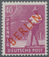 Berlin: 1949, 40 Pf Rotaufdruck Mit Dem Aufdruckfehler II: "Oberer E-Balken Verl - Neufs
