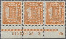 Berlin: 1949, 25 Pfg. Bauten Im Rand-3er-Streifen Mit HAN "515329.55 2" Und Mit - Unused Stamps