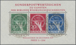 Berlin: 1949, Währungsgeschädigte-Block, Ideal Gestempelt Mit Zwei ESST Vom 17.1 - Gebruikt