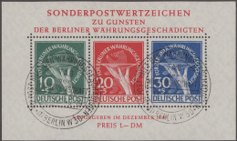 Berlin: 1949, Währungs-Block Ideal Entwertet Mit Zwei ESST, Voller Originalgummi - Oblitérés