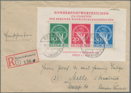 Berlin: 1949, Währungsgeschädigten-Block Mit Den Beiden PF "Bruch Im C In Währun - Briefe U. Dokumente