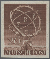 Berlin: 1950, 20 Pf ERP Im Postfrischen, Ungezähnten Probedruck In Schwärzlichge - Neufs