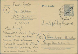 Berlin - Ganzsachen: 1949, Karte 12 Pfg. Schwarzaufdruck Bedarfsgebraucht Mit Vi - Otros & Sin Clasificación