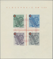 Französische Zone - Baden: 1949, Blockausgabe Rotes Kreuz, Type II, Entwertet Mi - Andere & Zonder Classificatie