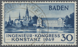 Französische Zone - Baden: 1949, 30 Pf. Ingenieur-Kongress Konstanz 2.Auflage, S - Other & Unclassified