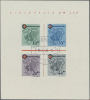 Französische Zone - Rheinland Pfalz: 1949, Rotes-Kreuz-Block Zentrisch Entwertet - Otros & Sin Clasificación