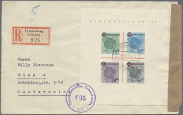 Französische Zone - Württemberg: 1949, Rot Kreuz-Block Auf R-Brief Ab "LINDENBER - Autres & Non Classés