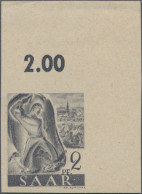 Saarland (1947/56): 1947, Freimarke 2 Pfg. Dunkel- Bis Schwarzgraun Saar I Ungez - Unused Stamps