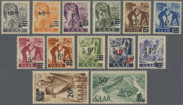 Saarland (1947/56): 1947, Saar-Urdruck 10 C - 50 Fr, 13 Werte Komplett Postfrisc - Nuevos