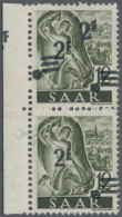 Saarland (1947/56): 1947, 2 Fr. Auf 12 Pfg. Schwarzgrauoliv, Postfrisches Senkr. - Nuevos