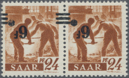 Saarland (1947/56): 1947, 6 Fr Auf 24 Pf. "Saar II", KOPFSTEHENDER Aufdruck Im W - Nuevos
