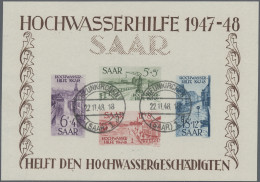 Saarland (1947/56): 1948, Hochwasser-Blockpaar Sauber Gestempelt "NEUNKIRCHEN (S - Used Stamps