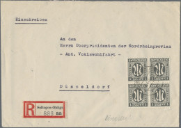 Bizone: 1946, AM-Post Deutscher Druck 1 Pf Im Viererblock Auf Portogerechtem R-B - Other & Unclassified