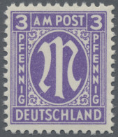 Bizone: 1945, 3 Pf AM-Post Deutscher Druck, Dunkelbläulichviolett, Gez. 11½, Alf - Otros & Sin Clasificación