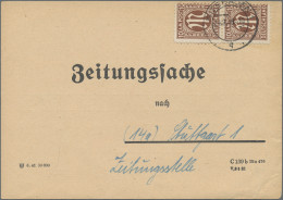 Bizone: 1946, 2x 10 Pf. AM-Post Dt. Druck Als Seltene MeF Auf Zeitungssache Von - Other & Unclassified