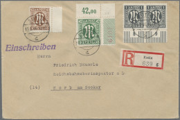 Bizone: 1946, 42 Pf.AM-Post Gez. 11 Vom Re. Ob. Eckrand Mit Roter Vierstelliger - Otros & Sin Clasificación