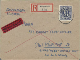 Bizone: 1945, 80 Pf. AM-Post Dt. Druck Auf R-Eil-Orts-Brief Von München 1.12.45, - Otros & Sin Clasificación