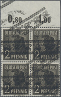 Bizone: 1948, Arbeiterserie 2 Pf Im Postfrischen Viererblock Mit Doppeltem Posth - Other & Unclassified