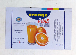 81216 Etichetta Pubblicitaria In Latta Anni '50 - Orange Drink Bagheria PA - Lattine