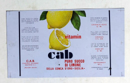 81218 Etichetta Pubblicitaria In Latta- Anni '50 - Limonata Cab Bagheria PA - Cans
