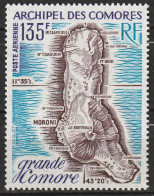 Comores Carte De L Ile De La Grande Comore Poste Aérienne N°53 **neuf - Luchtpost