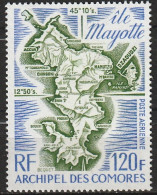 Comores Carte De L Ile Mayotte Poste Aérienne N°61 **neuf - Posta Aerea