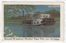 CPA :  14 X 9  -  Romantic Old-fashioned Steamboat-Bayou Jeche, Near  New Orleans - New Orleans