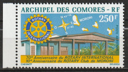 Comores 70è Anniversaire Du Rotary Internationale Et Rotary Club Poste Aérienne N°66 **neuf - Posta Aerea