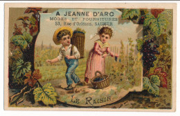 Ancien Chromo LE RAISIN Vigne Viticulture Vendanges Magasin A Jeanne D'Arc Damain Saumur - Autres & Non Classés