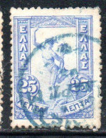 GREECE GRECIA ELLAS 1901 GIOVANNI DA BOLOGNA'S HERMES FLYING MERCURY MERCURIO 25l USED USATO OBLITERE' - Usados