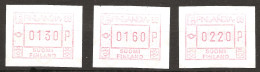 Finlande Finland 1986 N° Distributeurs 3 A ** Courant, Fond De Sécurité, Cor Postal, Finlandia'88, Philatélie - Neufs