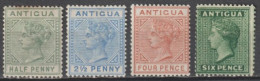 ANTIGUA - 1882/1884 - YVERT N° 10+15/17 * MLH - COTE = 106 EUR - - 1858-1960 Colonie Britannique