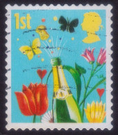 GB 2006 Smilers Flowers, Butterflies & Champagne Bottle Sc#2410 - USED @I055 - Used Stamps