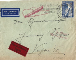 Lettre Par Zeppelin -étiquette Par Avion Et Lettre Par Express : Timbre Deutsche Luftpost De 2 Reichmark " Polar Fahrt " - Posta Aerea & Zeppelin