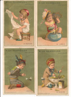 Lot De 10 Anciens Chromos Vieillemard Enfantillage Enfants Dorures  Magasin A La Glaneuse Saumur - Autres & Non Classés