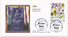 FRANCE - 2 FDC 0,50e France Inde Enluminure + 0,90e Joaillerie Indienne - Paris - 29/11/2003 - 2000-2009