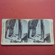 PHOTO STEREO THE KING OF AIL ICICLES CHANDELLE DE GLACE LA PLUS GRAND DU MONDE - Stereoscopic