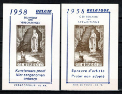 Belg. 1958 - E 75/76** Eeuwfeest Verschijningen / Centenaire Des Apparitions à Lourdes MNH - Erinnophilie - Reklamemarken [E]