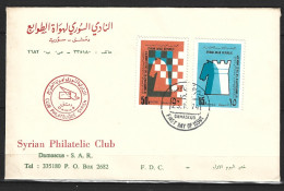 SYRIE. N°410-1 De 1974 Sur Enveloppe 1er Jour (FDC). Echecs. - Echecs