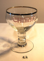 E2 Ancien Verre à Bière - Chimay - Emaillé - Enabel 2 - Glas & Kristal