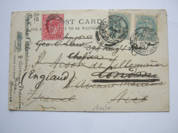 1906 , Karte Aus Nice , Send To London - 1898-1900 Sage (Type III)