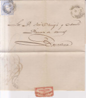 Año 1870 Edifil 107 50m Sellos Efigie Carta  Matasellos Sabadell Barcelona Membrete Juan Gorina E Hijo - Cartas & Documentos