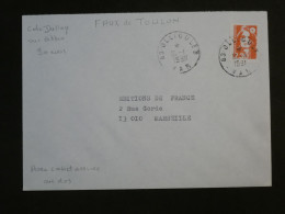 DH9 FRANCE BELLE   LETTRE  RARE MARIANNE FAUX DE TOULON +1991 OLLIOULES A MARSEILLE    ++CACHET D ARRIVEE++ - Storia Postale