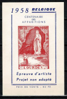 Belg. 1958 - E 76* Wijnrood / Lie-de-vin / Eeuwfeest Verschijningen / Centenaire Des Apparitions à Lourdes MH - Erinnophilie [E]