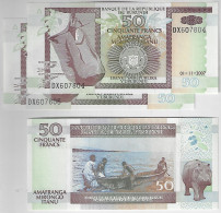 3x Banknote Burundi 50 Francs 2007 Pick-36 Boat And Hippo Uncirculated - Burundi