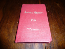 VIEUX PAPIER PETIT CARNET CALENDRIER AGENDA MEDICAL DES LABORATOIRES CLIN 1927 1er TRIMESTRE - Tamaño Pequeño : 1921-40